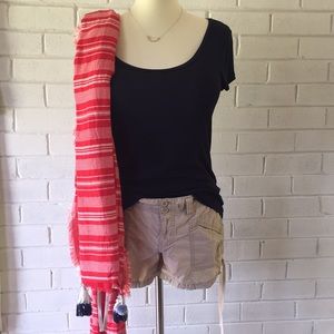 Hot Navy Limited Luxe Tee w/wide neck